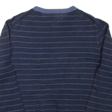 TOMMY HILFIGER Mens Patterned Jumper Blue Striped Tight Knit XL