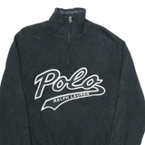 POLO RALPH LAUREN Mens Jumper Black 1/4 Zip Tight Knit M