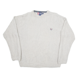 CHAPS RALPH LAUREN Mens Jumper Grey Herringbone Tight Knit XL