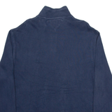 TOMMY HILFIGER Mens Jumper Blue 1/4 Zip Tight Knit XL