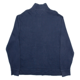 TOMMY HILFIGER Mens Jumper Blue 1/4 Zip Tight Knit XL
