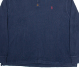 POLO RALPH LAUREN Mens Jumper Blue 1/4 Zip Tight Knit XL