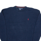 NAUTICA Mens Jumper Blue Cable Knit L