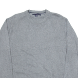 TOMMY HILFIGER Mens Jumper Grey Tight Knit L