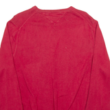 TOMMY HILFIGER Mens Jumper Red Tight Knit L