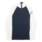 NAUTICA Mens Jumper Blue 1/4 Zip Tight Knit L