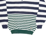 TOMMY HILFIGER Mens Patterned Jumper White Striped Tight Knit XL