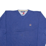 TOMMY HILFIGER Mens Jumper Blue Tight Knit XL