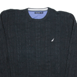 NAUTICA Mens Jumper Black Cable Knit XL