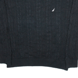 NAUTICA Mens Jumper Black Cable Knit XL