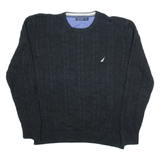 NAUTICA Mens Jumper Black Cable Knit XL