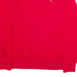TOMMY HILFIGER Mens Jumper Red V-Neck Tight Knit L