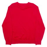 TOMMY HILFIGER Mens Jumper Red V-Neck Tight Knit L