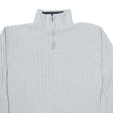 NAUTICA Mens Jumper Grey 1/4 Zip Tight Knit XL