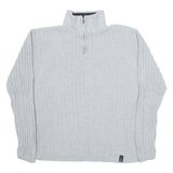 NAUTICA Mens Jumper Grey 1/4 Zip Tight Knit XL