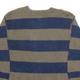 TOMMY HILFIGER Mens Patterned Jumper Blue Striped Tight Knit XL