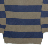 TOMMY HILFIGER Mens Patterned Jumper Blue Striped Tight Knit XL