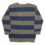 TOMMY HILFIGER Mens Patterned Jumper Blue Striped Tight Knit XL