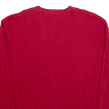 NAUTICA Mens Jumper Red V-Neck Tight Knit XL