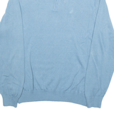 NAUTICA Mens Jumper Blue 1/4 Zip Tight Knit L