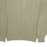 NAUTICA Mens Jumper Green Diamond V-Neck Tight Knit L