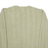 NAUTICA Mens Jumper Green Diamond V-Neck Tight Knit L