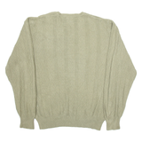 NAUTICA Mens Jumper Green Diamond V-Neck Tight Knit L