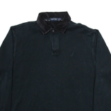 NAUTICA Mens Jumper Black Button Neck Tight Knit XL