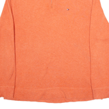TOMMY HILFIGER Mens Jumper Orange 1/4 Zip Tight Knit XL