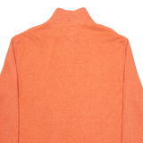 TOMMY HILFIGER Mens Jumper Orange 1/4 Zip Tight Knit XL