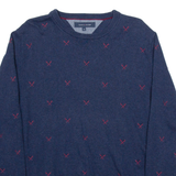 TOMMY HILFIGER Womens Jumper Blue Tight Knit XL