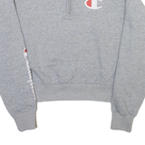 CHAMPION Womens Sweatshirt Grey 1/4 Zip S
