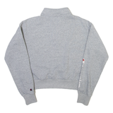 CHAMPION Womens Sweatshirt Grey 1/4 Zip S