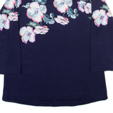 JOULES Floral Thin Feel Womens Sweatshirt Blue UK 10