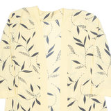 Womens Kimono Blouse Yellow 3/4 Sleeve Floral S