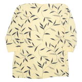 Womens Kimono Blouse Yellow 3/4 Sleeve Floral S