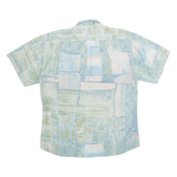 JEAN CHATEL Womens Printed Shirt Green Collared Off Shoulder Crazy Pattern L