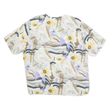 SCHILD Womens Printed Blouse Beige Button Neck Floral UK 14