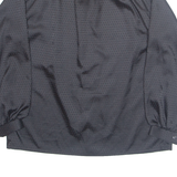JULIETTA Womens Shirt Black Collared Long Sleeve 90s M