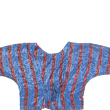 Womens Printed Blouse Blue 3/4 Sleeve Paisley M