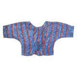 Womens Printed Blouse Blue 3/4 Sleeve Paisley M