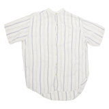 COUNTRY SPORT PRODUCTS Womens Printed Shirt Cream Button Neck Pinstripe M