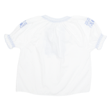 Embroidered Womens Milkmaid Blouse White Floral M