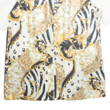 YOUR SIXTH SENSE Womens Printed Blouse Cream 90s Crazy Pattern UK 18