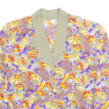 Womens Printed Shirt Purple Collared Long Sleeve Viscose Floral 2XL
