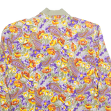 Womens Printed Shirt Purple Collared Long Sleeve Viscose Floral 2XL