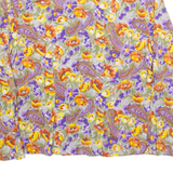 Womens Printed Shirt Purple Collared Long Sleeve Viscose Floral 2XL