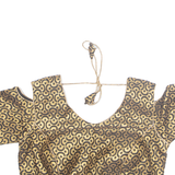 Womens Cropped Top Gold Crazy Pattern S