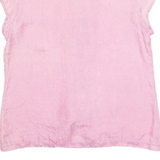 IDEALE Womens Shirt Pink Button Neck M