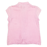 IDEALE Womens Shirt Pink Button Neck M
